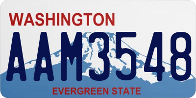 WA license plate AAM3548