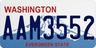 WA license plate AAM3552