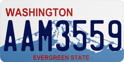 WA license plate AAM3559