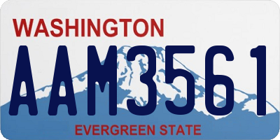 WA license plate AAM3561