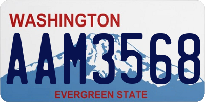 WA license plate AAM3568