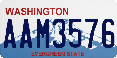 WA license plate AAM3576
