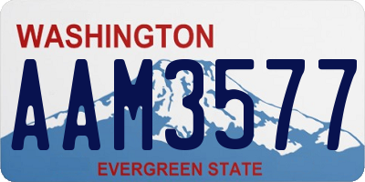 WA license plate AAM3577