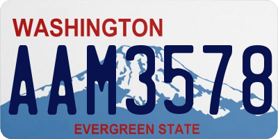 WA license plate AAM3578