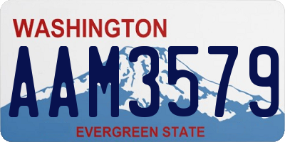 WA license plate AAM3579