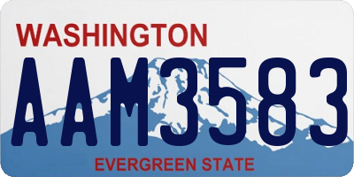 WA license plate AAM3583
