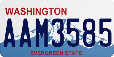 WA license plate AAM3585