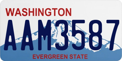 WA license plate AAM3587