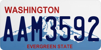WA license plate AAM3592