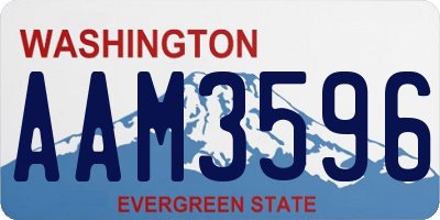 WA license plate AAM3596