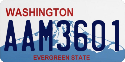 WA license plate AAM3601