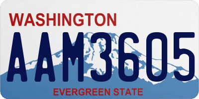 WA license plate AAM3605