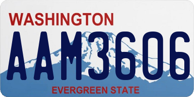 WA license plate AAM3606