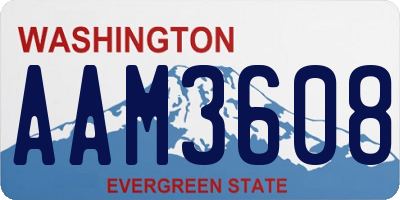 WA license plate AAM3608
