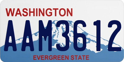 WA license plate AAM3612