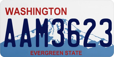 WA license plate AAM3623