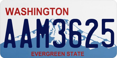 WA license plate AAM3625