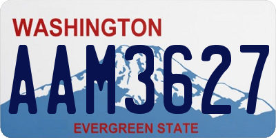 WA license plate AAM3627