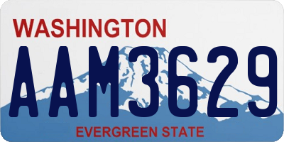 WA license plate AAM3629