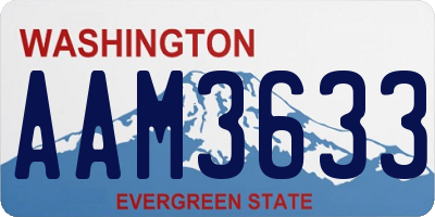 WA license plate AAM3633