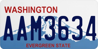 WA license plate AAM3634