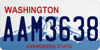 WA license plate AAM3638