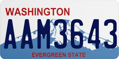 WA license plate AAM3643