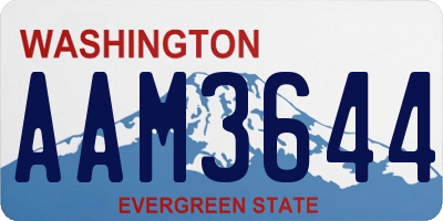 WA license plate AAM3644