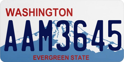 WA license plate AAM3645