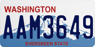 WA license plate AAM3649