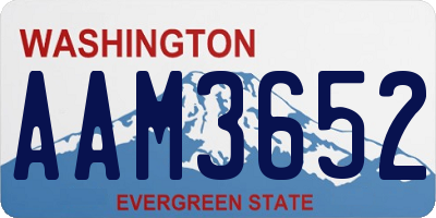 WA license plate AAM3652