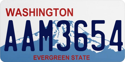 WA license plate AAM3654