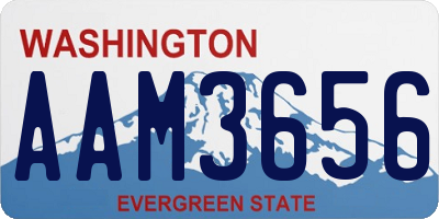 WA license plate AAM3656