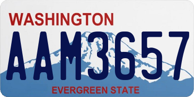 WA license plate AAM3657