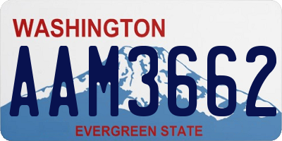 WA license plate AAM3662