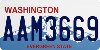 WA license plate AAM3669
