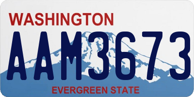 WA license plate AAM3673