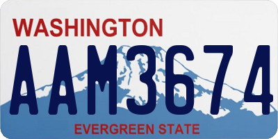 WA license plate AAM3674