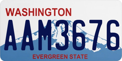 WA license plate AAM3676