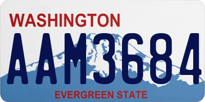 WA license plate AAM3684