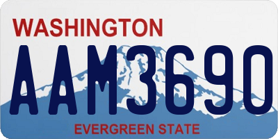 WA license plate AAM3690