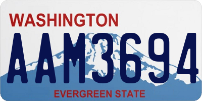 WA license plate AAM3694