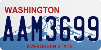 WA license plate AAM3699