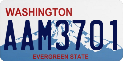 WA license plate AAM3701
