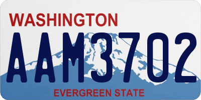 WA license plate AAM3702