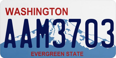 WA license plate AAM3703