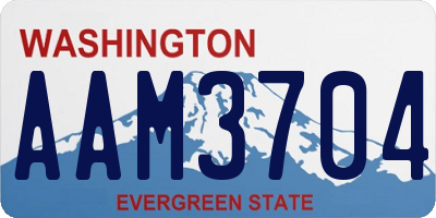 WA license plate AAM3704