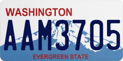 WA license plate AAM3705