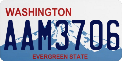 WA license plate AAM3706