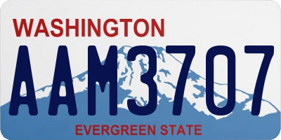 WA license plate AAM3707